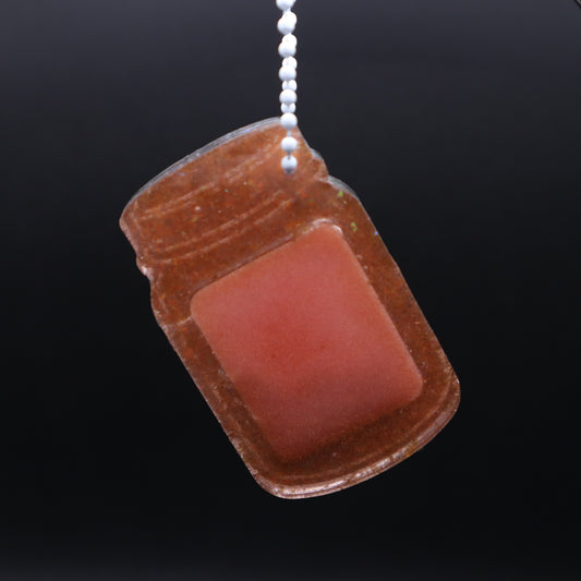 Orange Iridescent Glitter Butterfly Jar Shaker Keychain