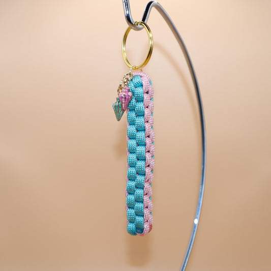 Ocean Keychain with Seashell Charms | Colorful Handmade Keyring | Backpack & Purse Accessories | Gift for Ocean-lovers