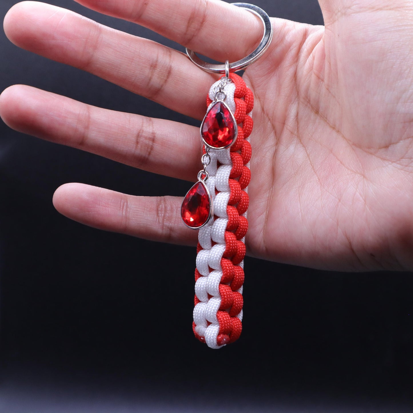 Vampire Keychain with Red Teardrop Charms | Blood Drop Keychain | Colorful Handmade Keyring | Backpack & Purse Accessories | Gift for Goth