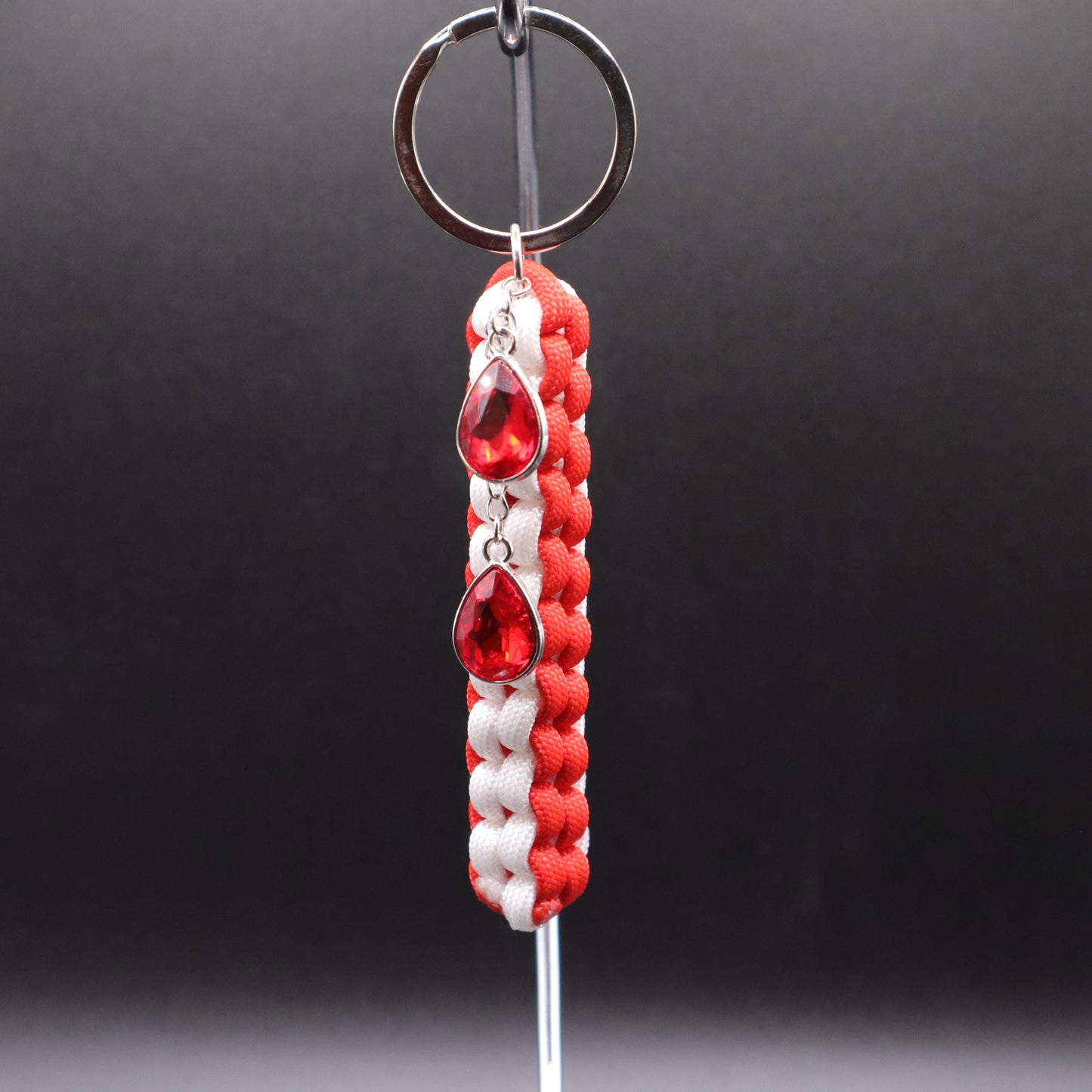 Vampire Keychain with Red Teardrop Charms | Blood Drop Keychain | Colorful Handmade Keyring | Backpack & Purse Accessories | Gift for Goth