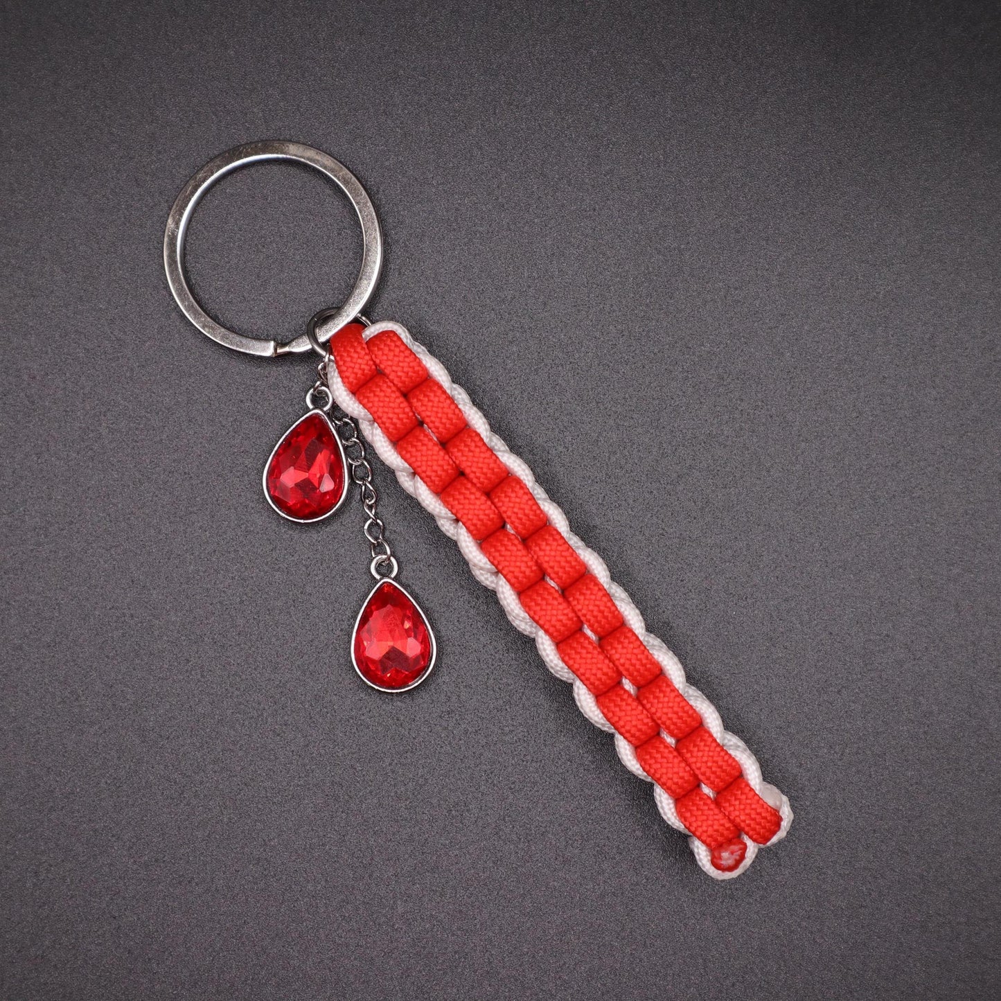 Vampire Keychain with Red Teardrop Charms | Blood Drop Keychain | Colorful Handmade Keyring | Backpack & Purse Accessories | Gift for Goth