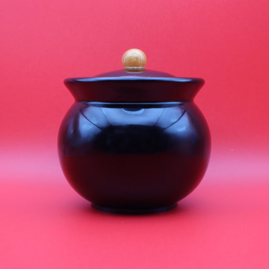 Black and Gold Cauldron Trinket Jar | Decorative Storage Bowl | Small Resin Jewelry Jar with lid | Dark Decor