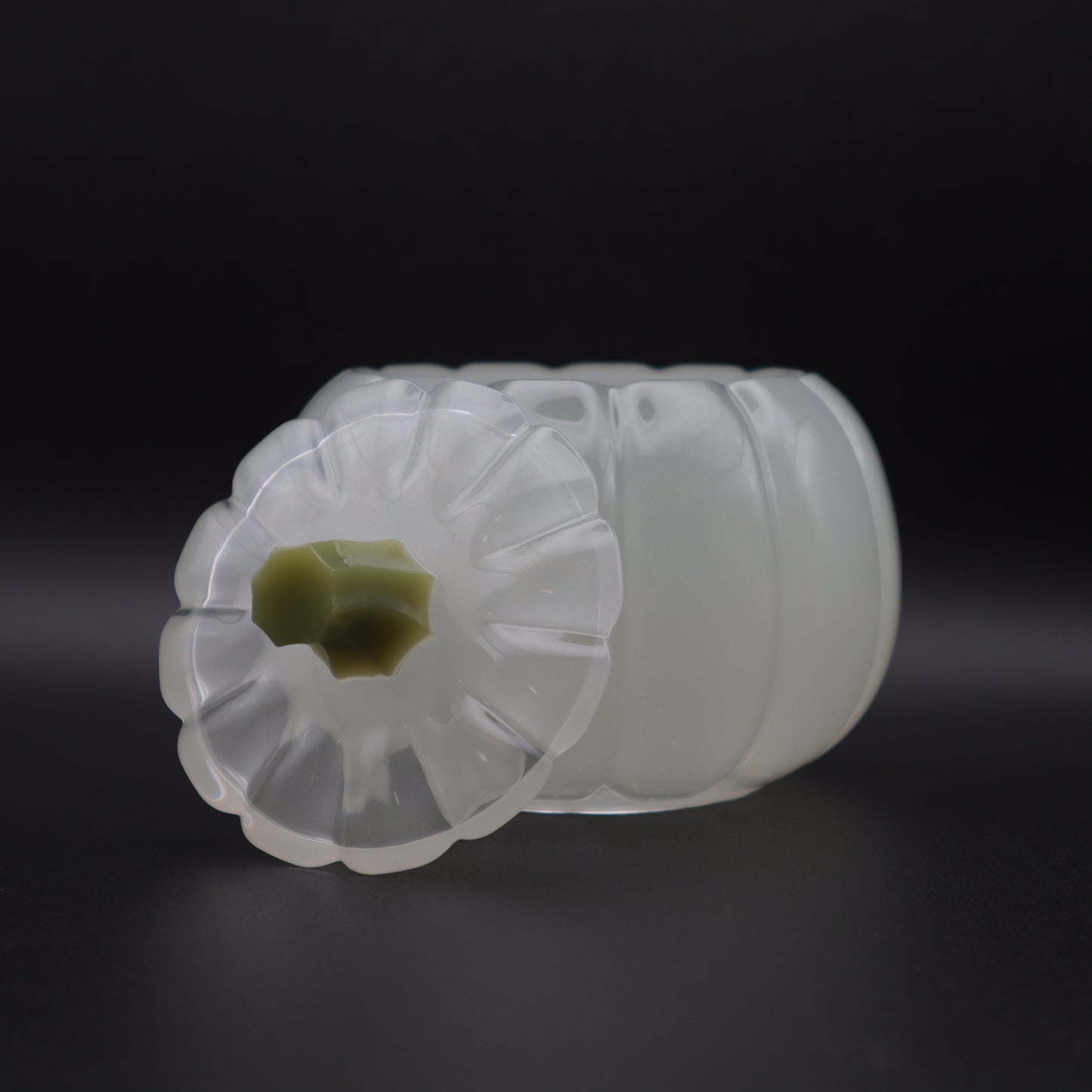 Pearl White Pumpkin Jar | Decorative Storage Bowl | Small Resin Jar with Lid | Fall or Halloween Decor