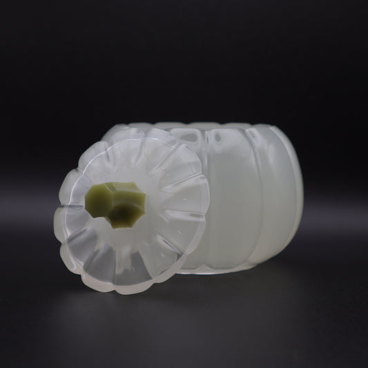 Pearl White Pumpkin Jar | Decorative Storage Bowl | Small Resin Jar with Lid | Fall or Halloween Decor