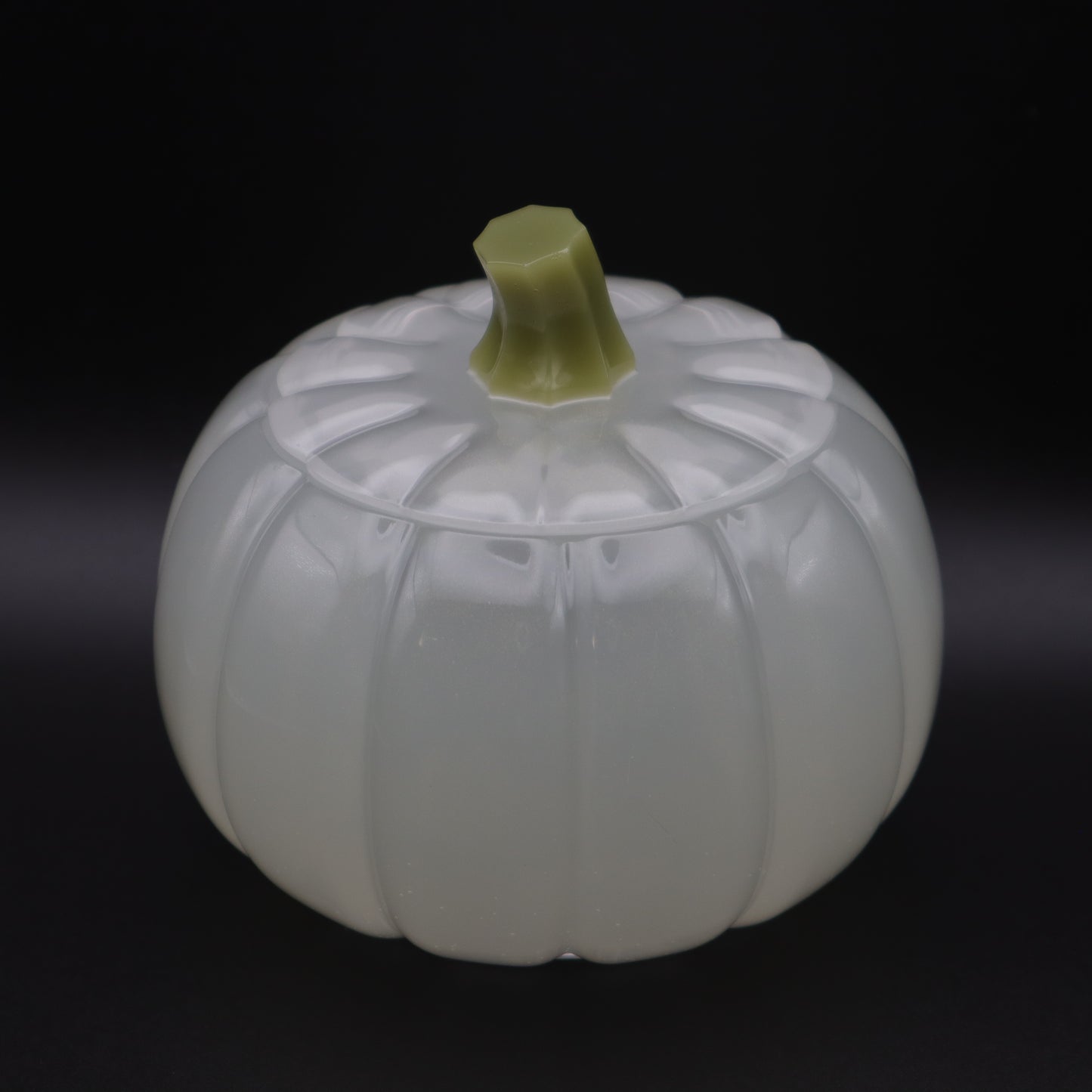 Pearl White Pumpkin Jar | Decorative Storage Bowl | Small Resin Jar with Lid | Fall or Halloween Decor