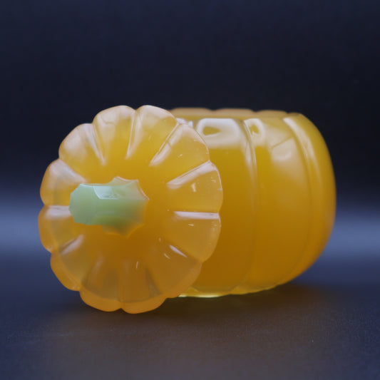 Orange Pumpkin Jar | Decorative Storage Bowl | Small Resin Jar with Lid | Fall or Halloween Decor