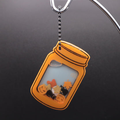 Autumn Jar Shaker Keychain (less glitter) | Halloween Accessories