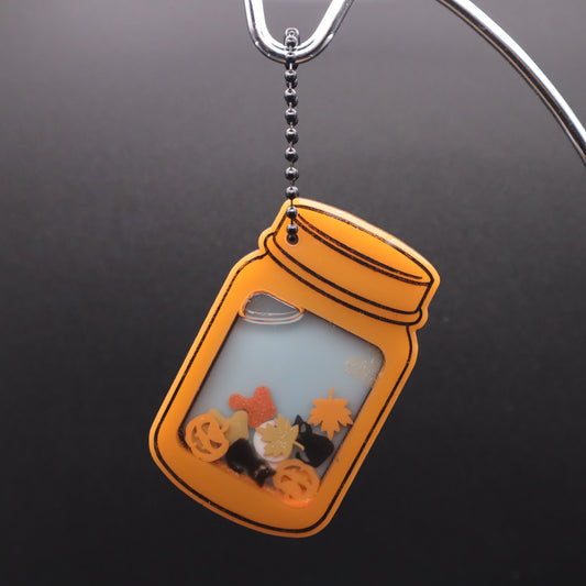 Autumn Jar Shaker Keychain (less glitter) | Halloween Accessories