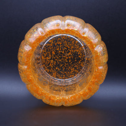 Orange Iridescent Glitter Pumpkin Jar | Decorative Storage Bowl | Small Resin Jar with Lid | Fall or Halloween Decor