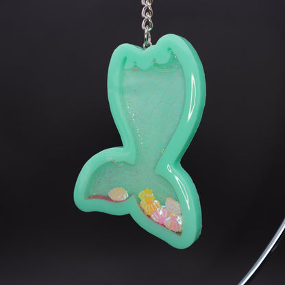 Turquoise Mermaid Tail Shaker Keychain