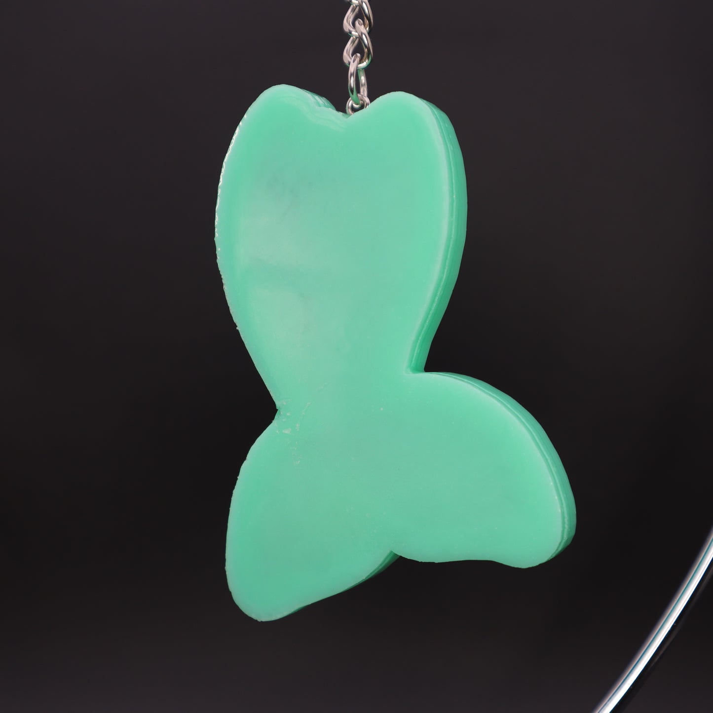 Turquoise Mermaid Tail Shaker Keychain