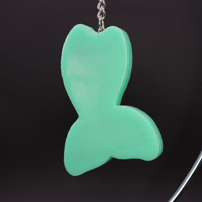 Turquoise Mermaid Tail Shaker Keychain