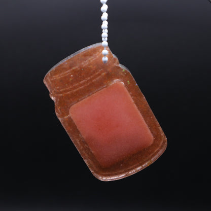 Orange Iridescent Glitter Butterfly Jar Shaker Keychain