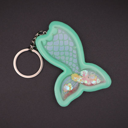 Turquoise Mermaid Tail Shaker Keychain