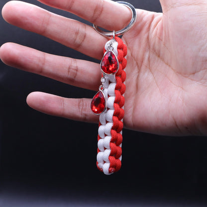 Vampire Keychain with Red Teardrop Charms | Blood Drop Keychain | Colorful Handmade Keyring | Backpack & Purse Accessories | Gift for Goth