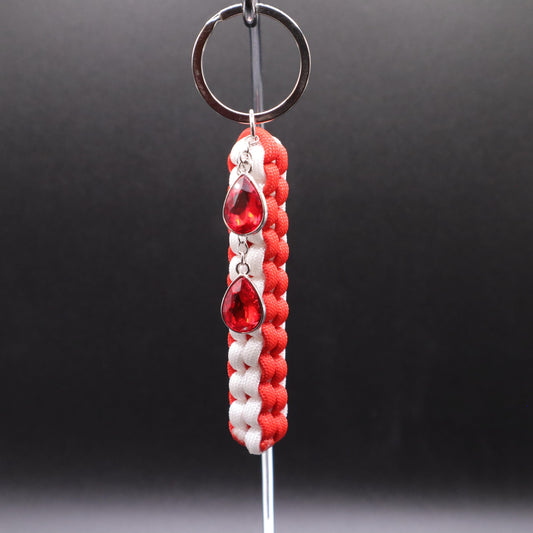 Vampire Keychain with Red Teardrop Charms | Blood Drop Keychain | Colorful Handmade Keyring | Backpack & Purse Accessories | Gift for Goth