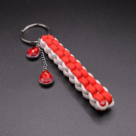 Vampire Keychain with Red Teardrop Charms | Blood Drop Keychain | Colorful Handmade Keyring | Backpack & Purse Accessories | Gift for Goth