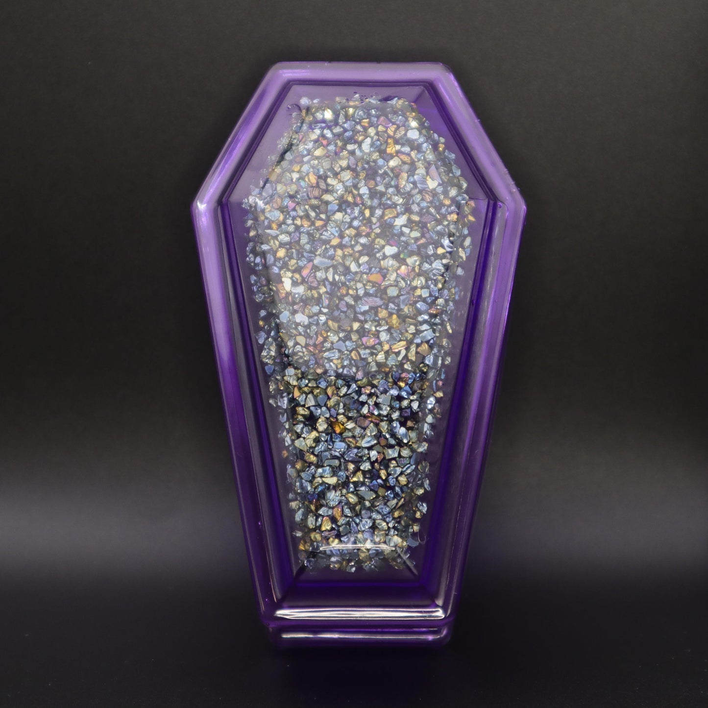 Purple Gothic Coffin Box | Decorative Trinket Bowl | Small Resin Jewelry Storage with lid | Vampire Decor