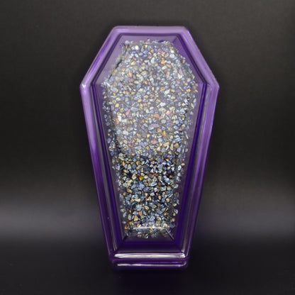 Purple Gothic Coffin Box | Decorative Trinket Bowl | Small Resin Jewelry Storage with lid | Vampire Decor