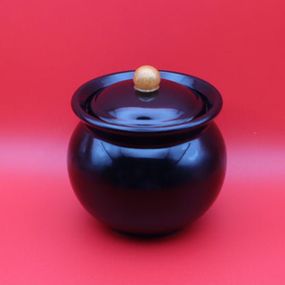Black and Gold Cauldron Trinket Jar | Decorative Storage Bowl | Small Resin Jewelry Jar with lid | Dark Decor